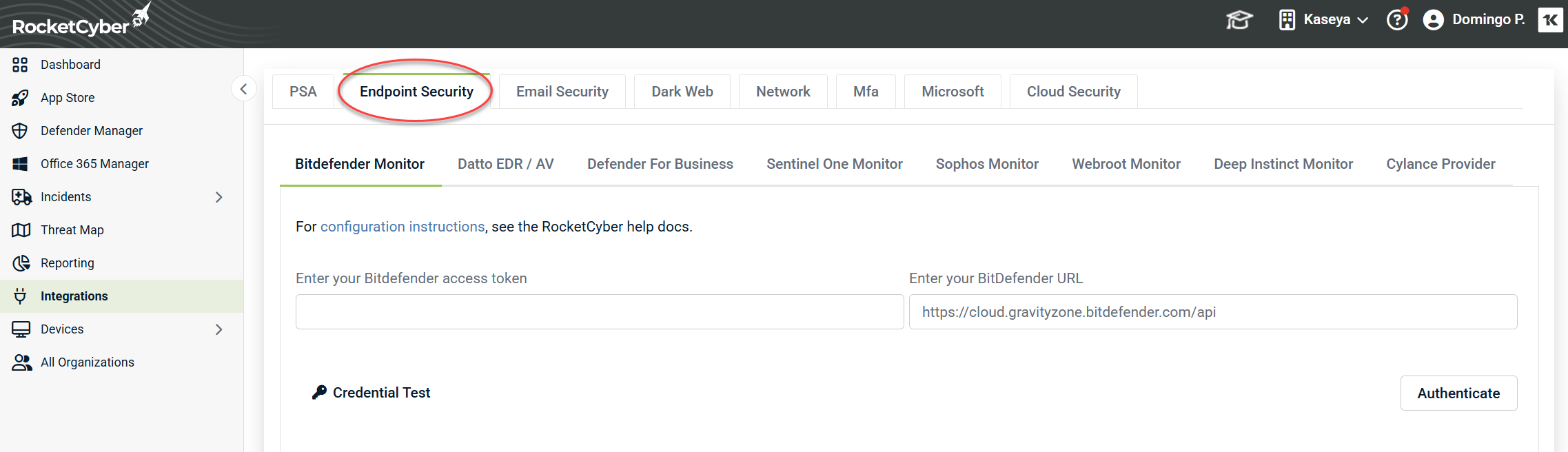 Configuring SentinelOne