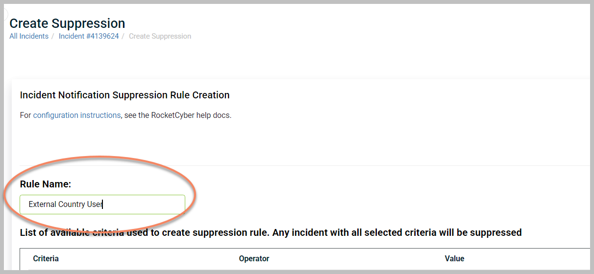 Managing incident suppression