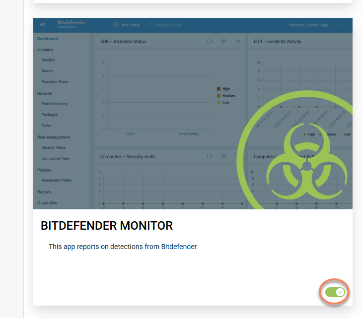 Integration: RocketCyber and Bitdefender GravityZone